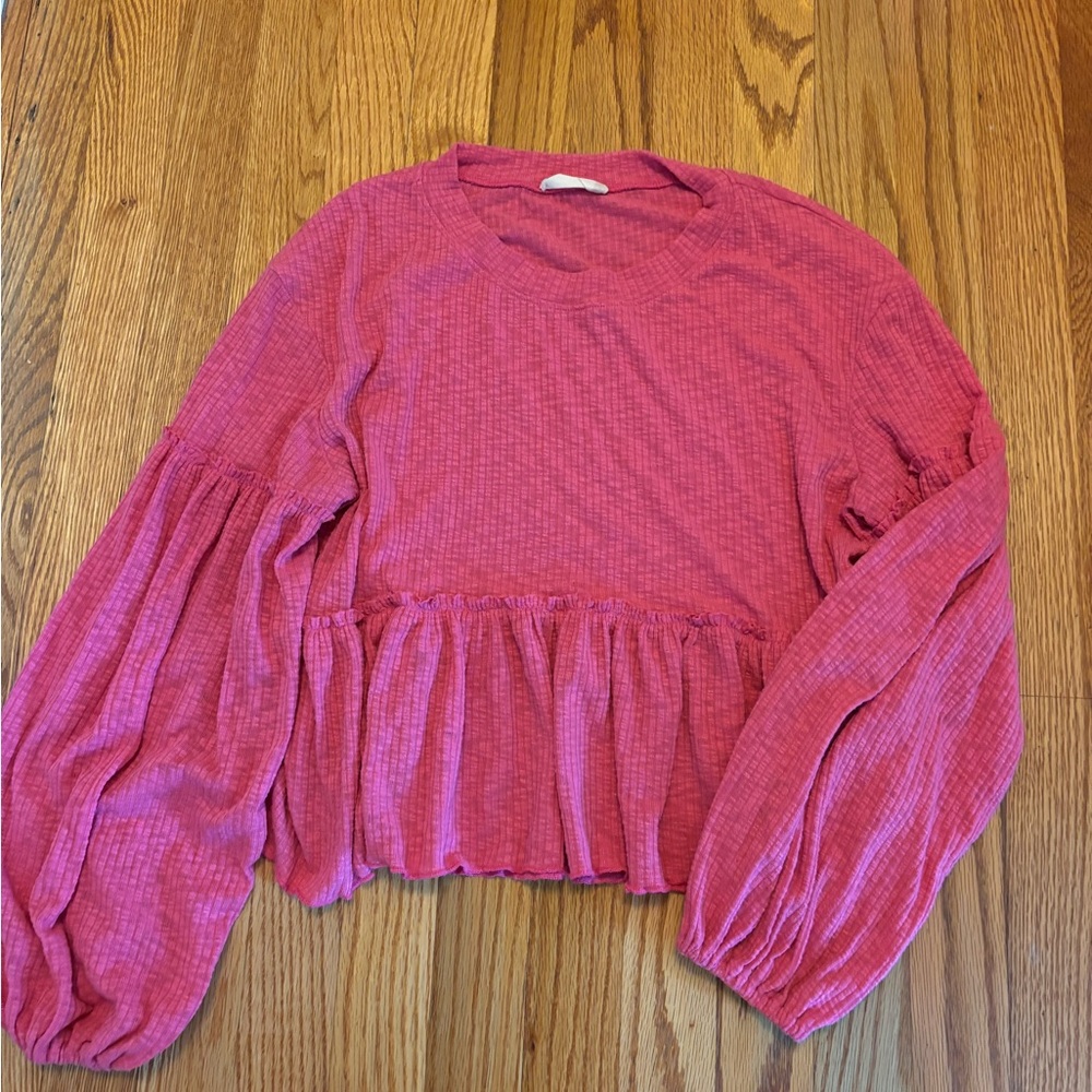 Altar’d State Pink Ruffled Women's Top